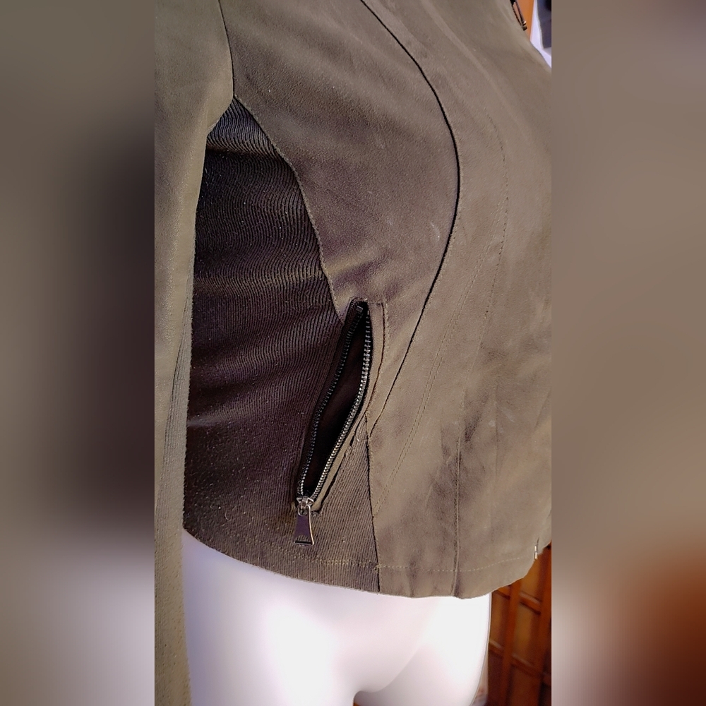 🫒 Mark New York Olive Moto Jacket — Size Large 🫒 - Picture 6 of 8